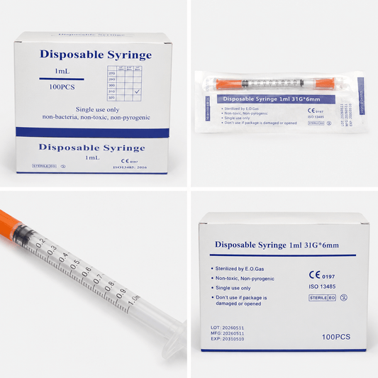 1mL 31G 6mm Disposable Syringes – Box of 100 - Australian-peptide