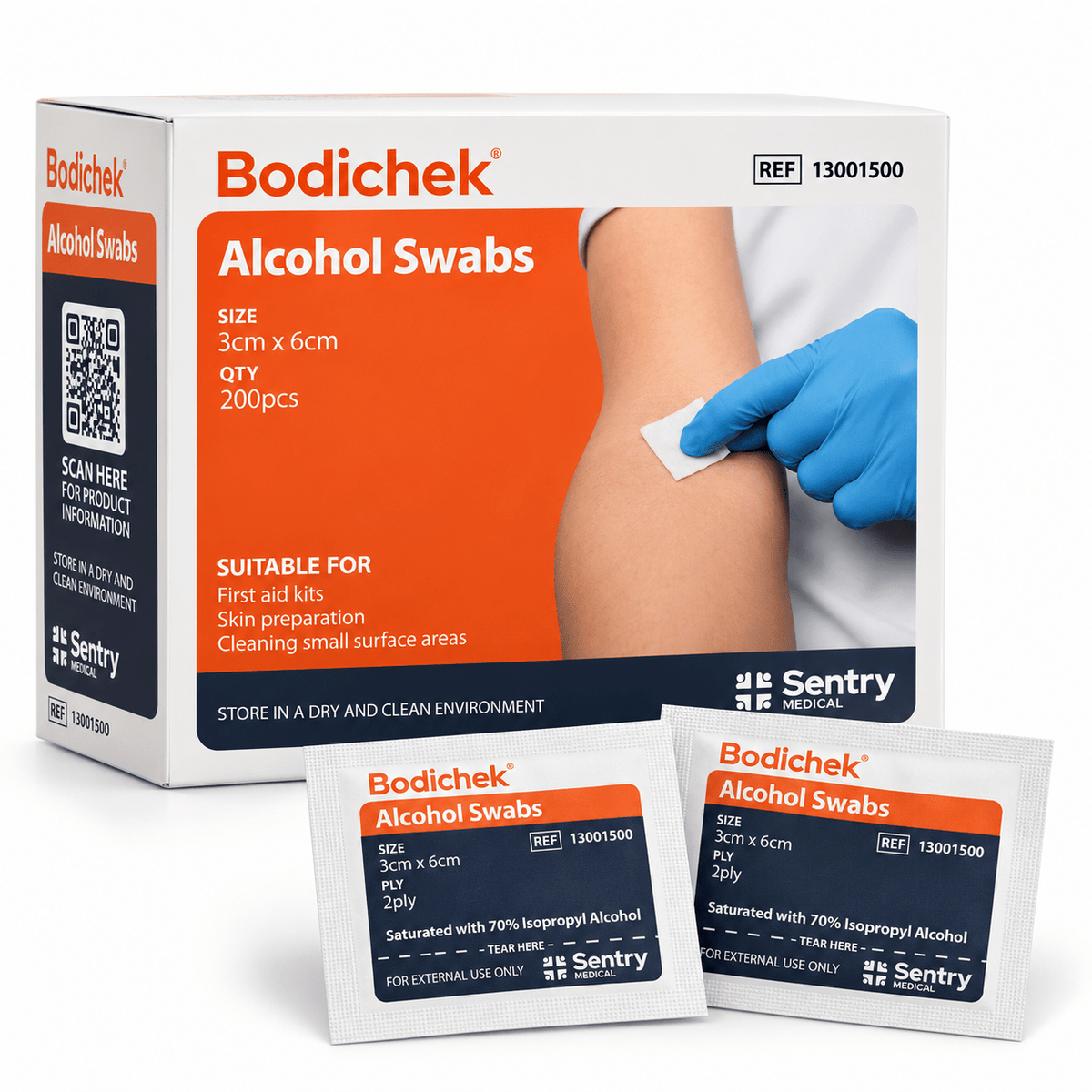 Bodichek Alcohol Swabs 200 Pack | 70% Isopropyl Alcohol - Australian Peptide