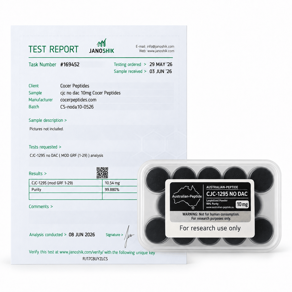 CJC-1295 No DAC 10mg — Bulk 10-Pack Pre-Order - Australian-peptide