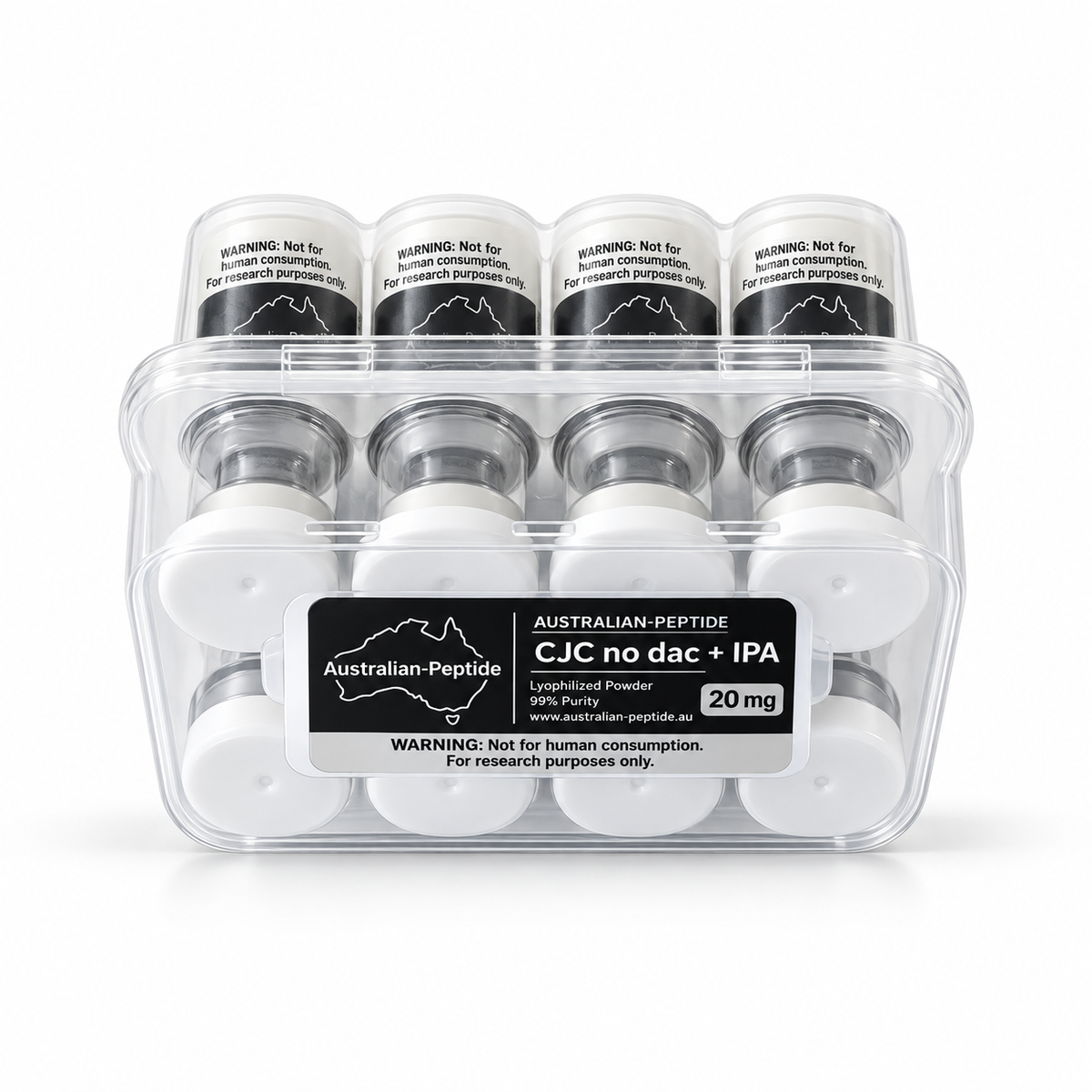 CJC-1295 No DAC 10mg + Ipamorelin 10mg Bulk 10-Pack Pre-Order - Australian Peptide professional product image