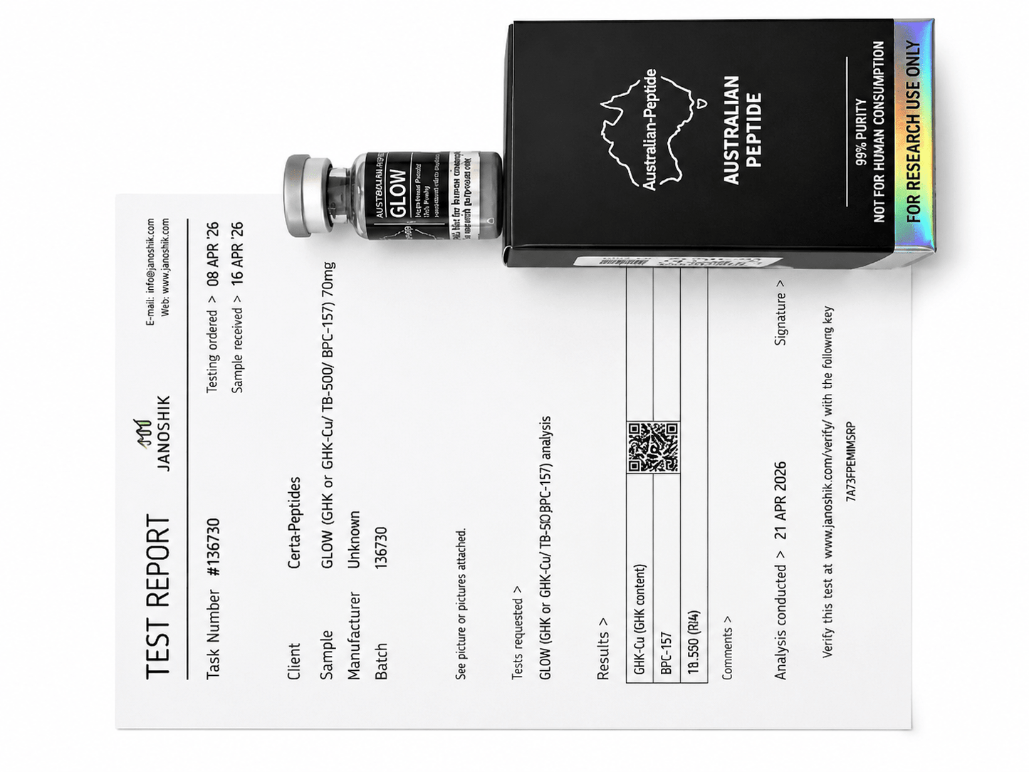 GLOW 70mg Research Peptide Blend