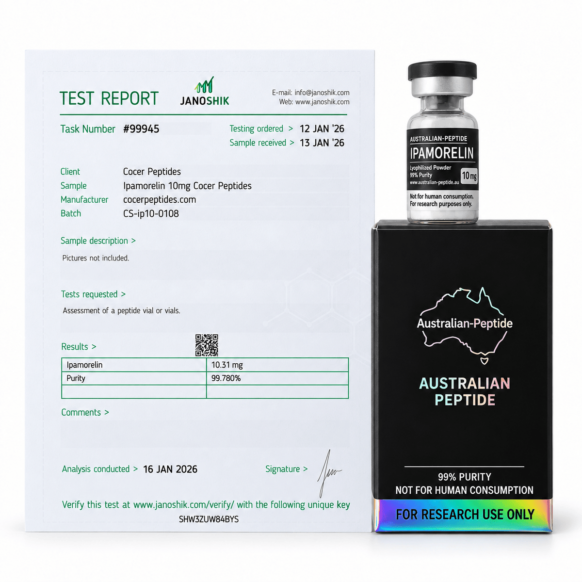 Ipamorelin 10mg Research Peptide - Australian-peptide