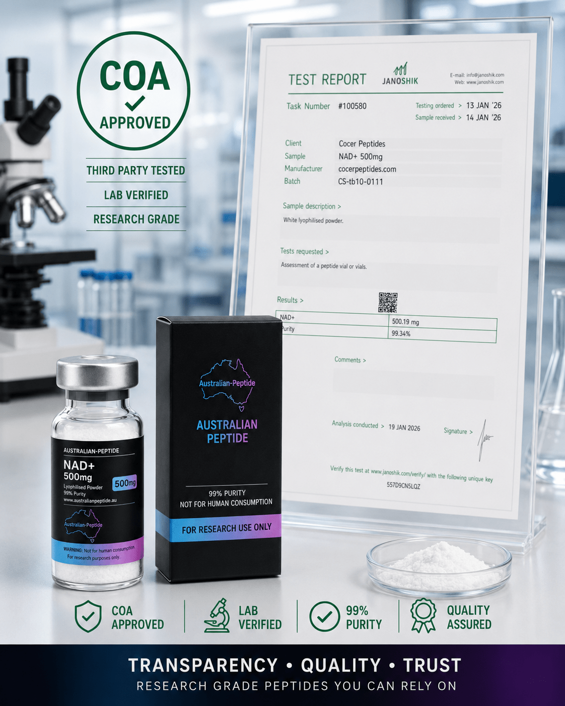 NAD+ 500mg – Research Use Only - Australian-peptide
