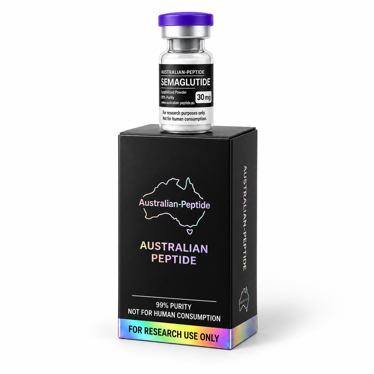 Semaglutide 30mg Research Peptide - Australian Peptide 3-quarter product view
